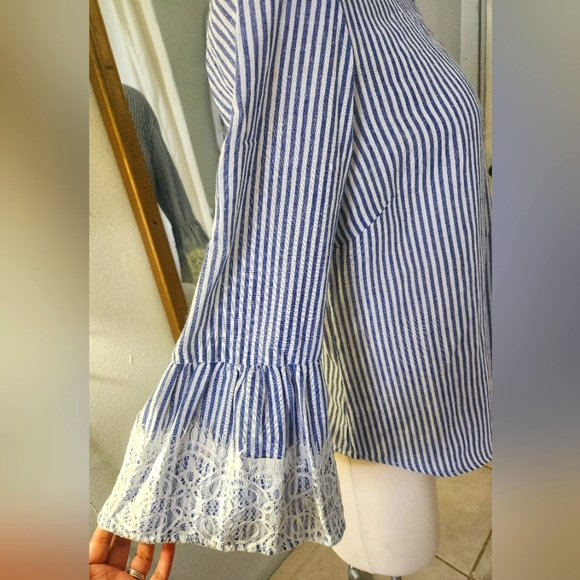 KONTROL Large Striped ruffled top - Picture 2 of 4